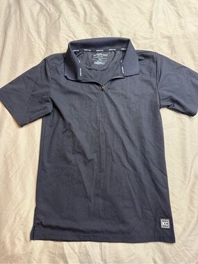 🔥2 for $10🔥 Kenneth Cole Boys Short-Sleeve Quarter-Zip Polo - Black 10/12